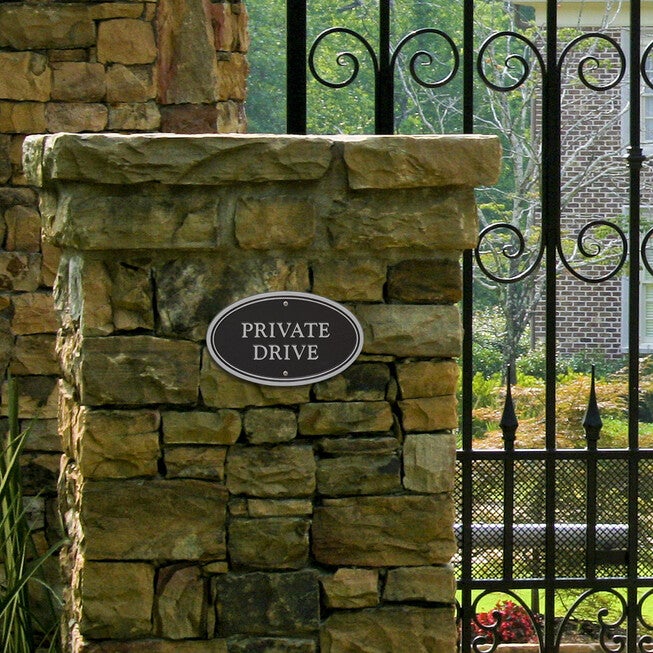 Private Drive Oval Wall/Lawn Statement Plaque, , alternate image number 4