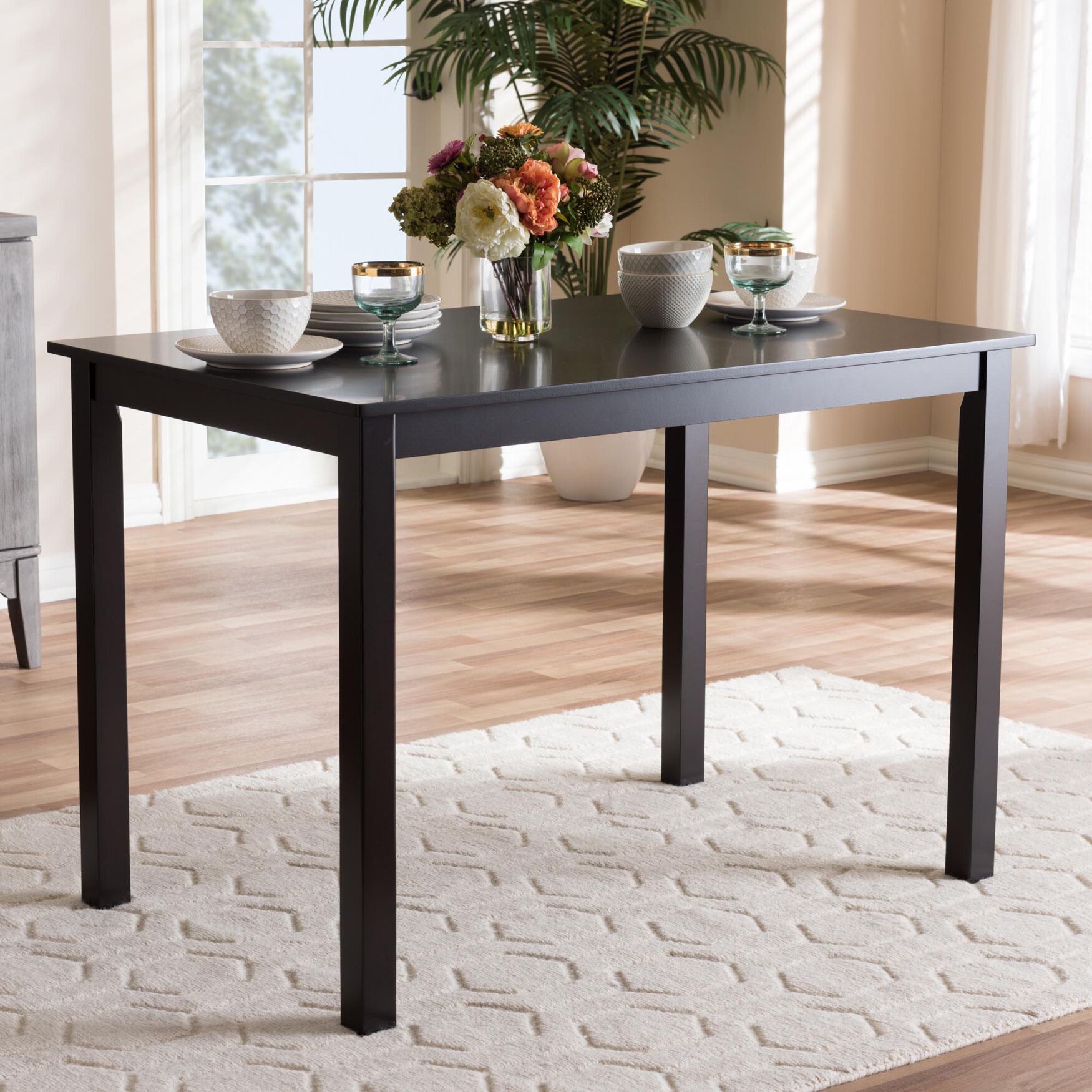 Eveline Modern Espresso Brown Finished Wood 43-Inch Dining Table, , alternate image number 4