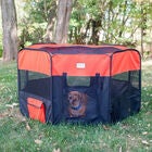 Portable Pet Dog Kitten Playpen In Black And Red Combo, , alternate image number null