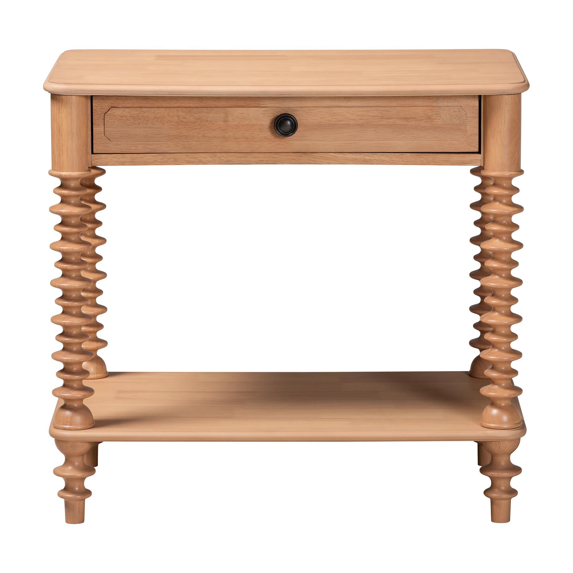 Neviah 1-Drawer Nightstand, BEECH BROWN, alternate image number 3