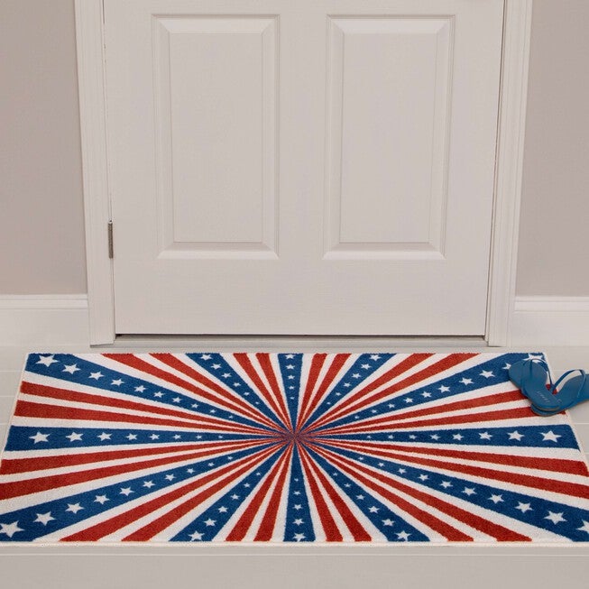 American Stripes Blue Kitchen Rug, , alternate image number 5