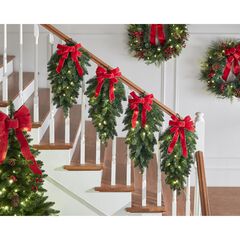 Pre-Lit Stair Swags, Set of 4