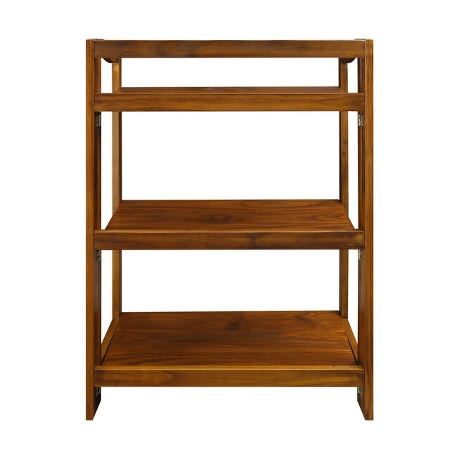 Stratford 3-Shelf Folding Bookcase-Warm Brown, , alternate image number null
