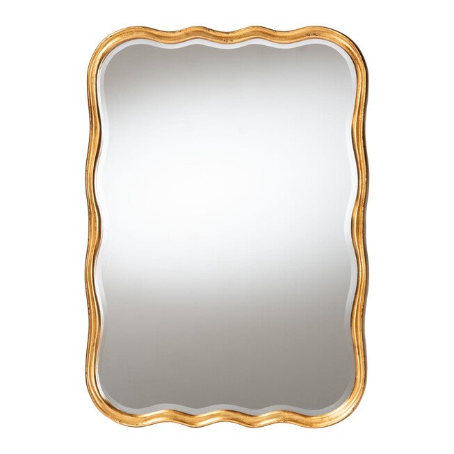 Fredrika Antique Goldleaf Scalloped Wood Accent Wall Mirror, ANTIQUE, hi-res image number 0