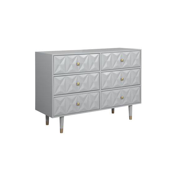 6-Drawer Geo Texture Dresser, GREY GOLD, hi-res image number null