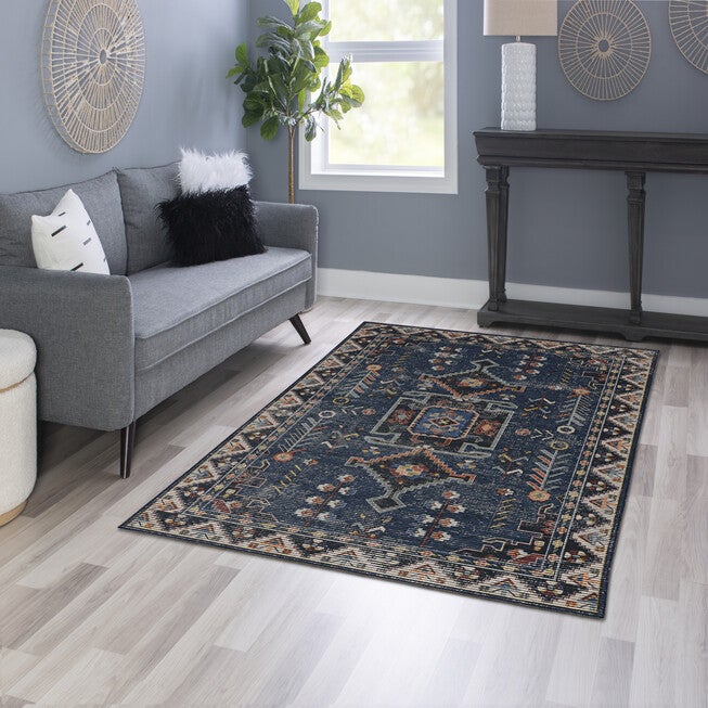 Washable Larson Navy/Ivory Rug, , alternate image number 5