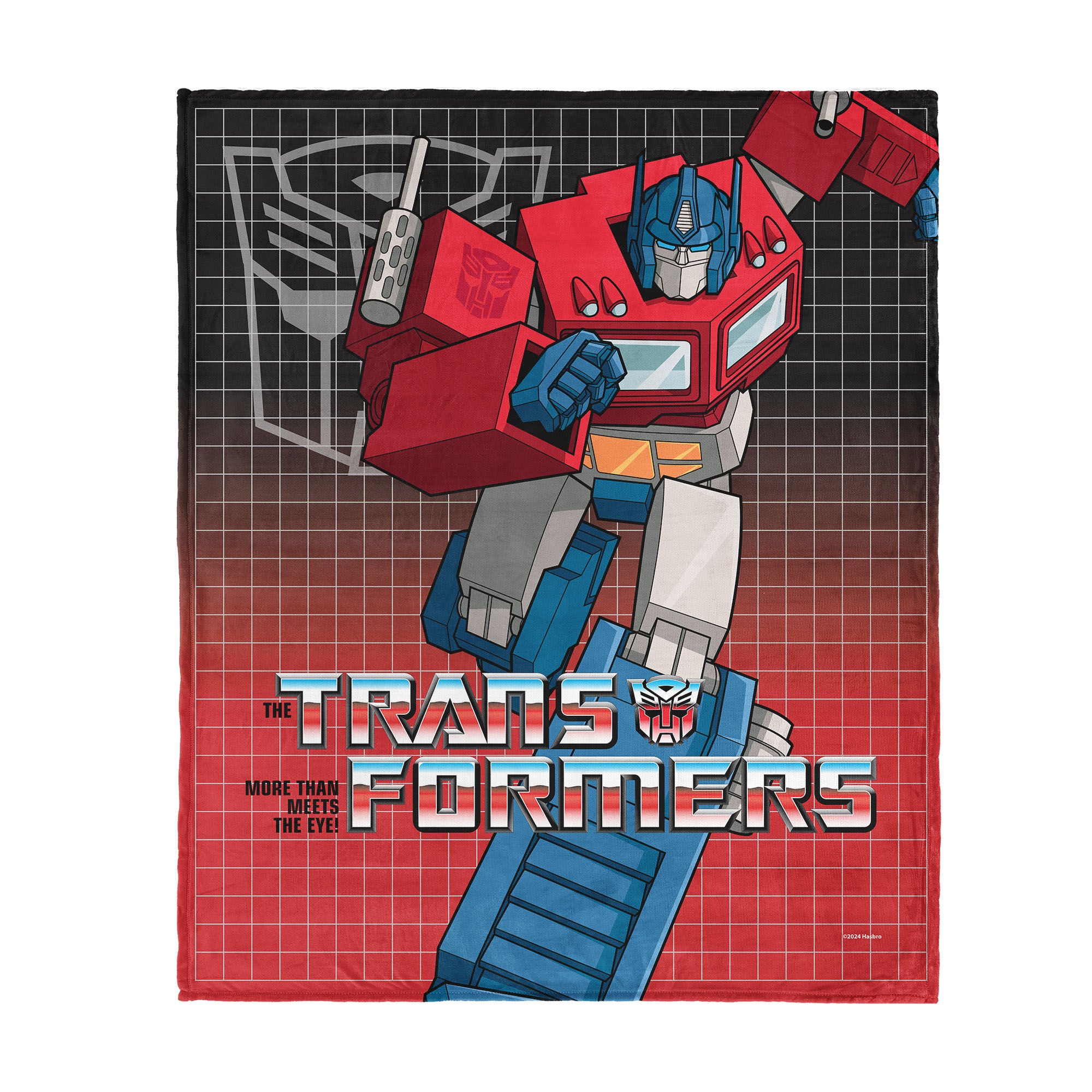 Hasbro Transformers G1 Grid Optimus Prime Silk Touch Throw Blanket 50X60 Inches, RED, hi-res image number 0