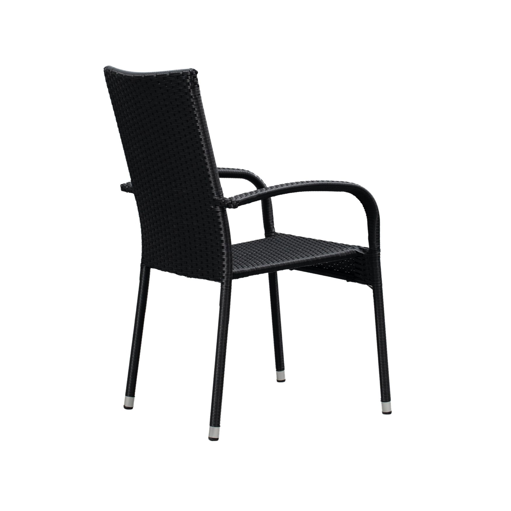 Morgan Outdoor Wicker Stacking Chair - Black - Set of 4, , alternate image number 10