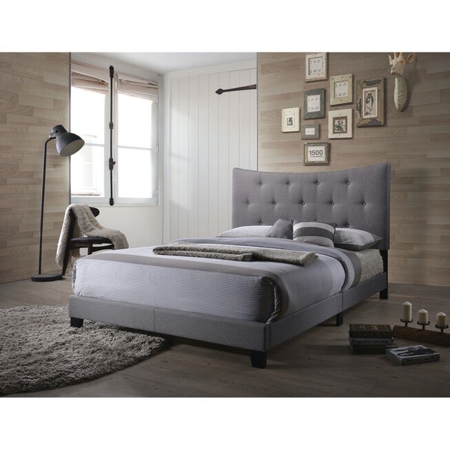 Queen Bed Bedroom, GRAY FABRIC, hi-res image number null