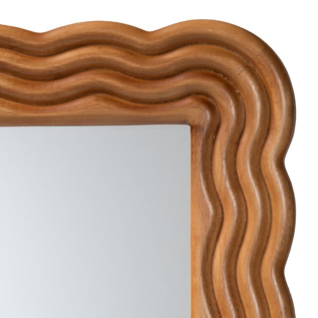 Acantha Modern Walnut Brown Scallop-framed Accent Mirror, WALNUT BROWN, alternate image number 2