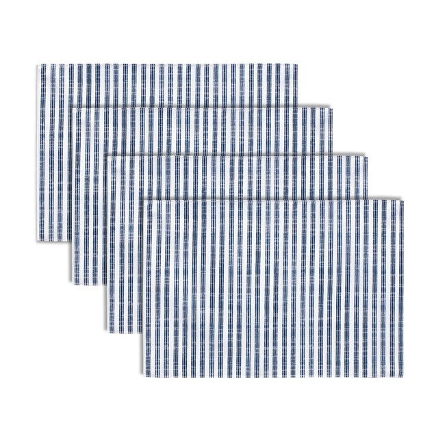 Placemat (Set of 4) 16 inchesL x 13 inchesW Polyester, BLUE/WHITE, hi-res image number 0