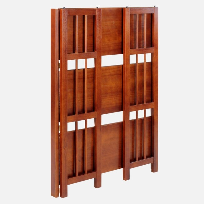 3-Shelf Folding Stackable Bookcase 27.5 inches Wide-Mahogany, , alternate image number null