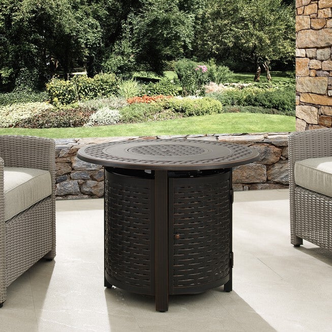 Hendricks Aluminum 34 inches Round LPG Fire Pit, , alternate image number null