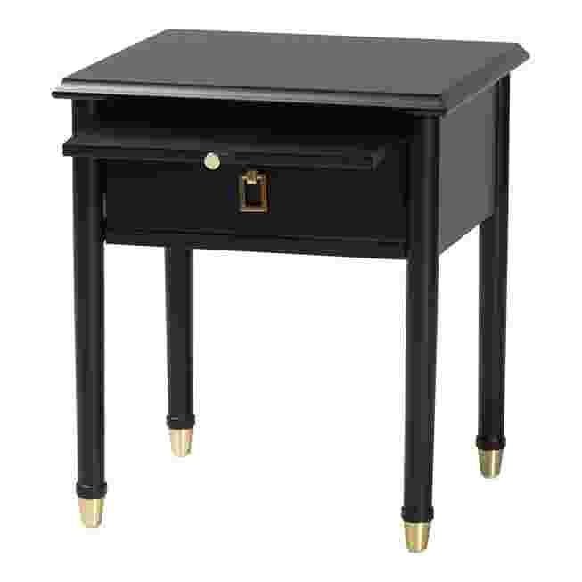 Nightstand with drawer closed, side view