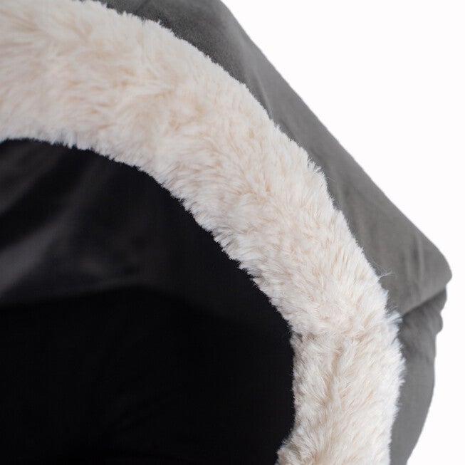 Gray Velvet Cat Bed, , alternate image number 6