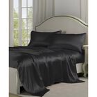Belles & Whistles Black Satin Sheet Set, BLACK, hi-res image number null