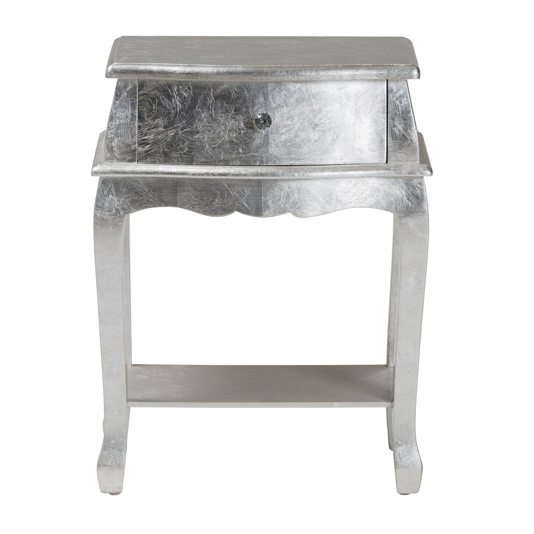 Harriet Classic And Traditional Silver Finished Wood 1-Drawer Nightstand, , alternate image number 2
