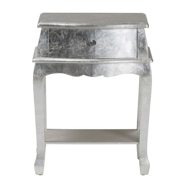 Harriet Classic And Traditional Silver Finished Wood 1-Drawer Nightstand, , alternate image number 2