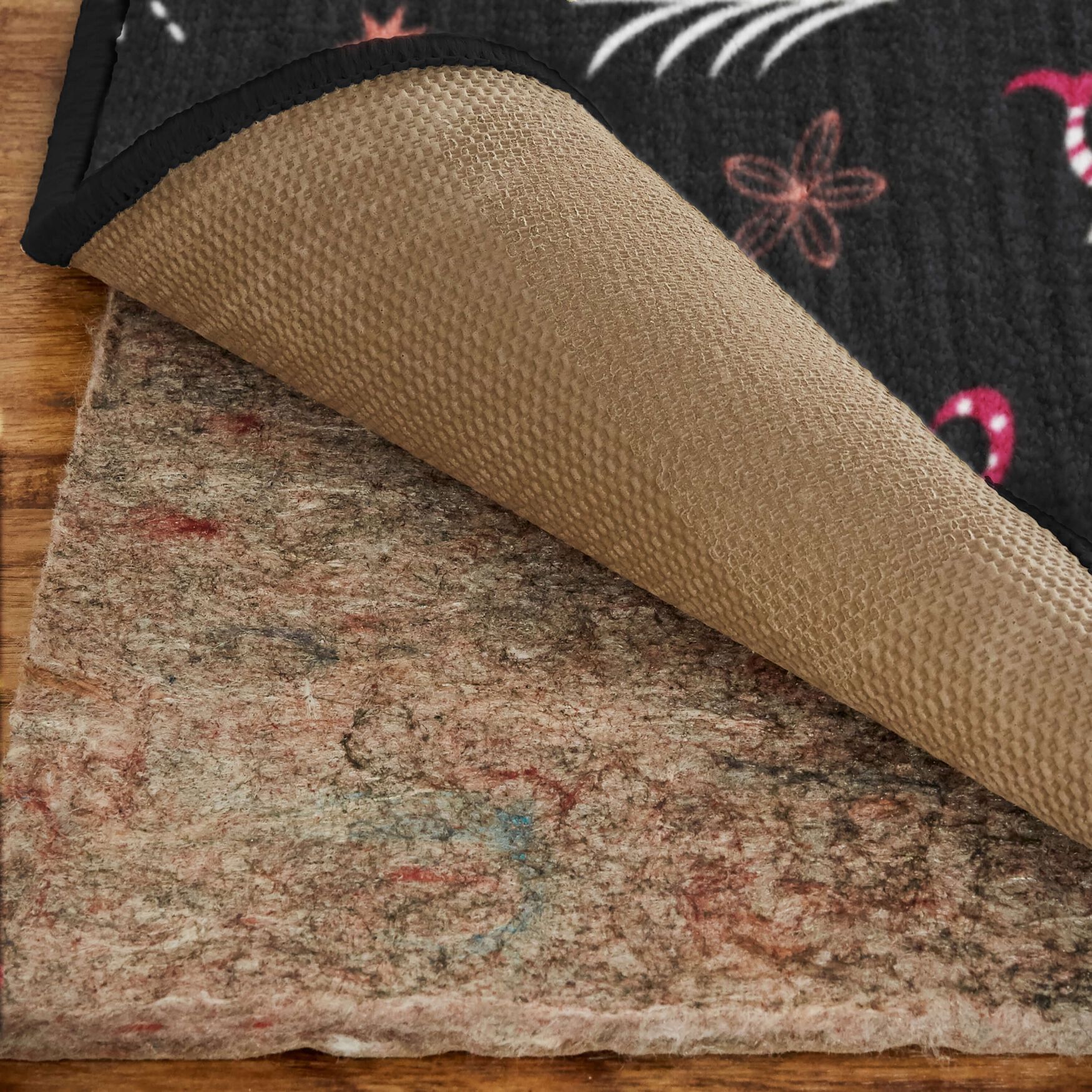 Dancing Elves Black Kitchen Rug, , alternate image number 2