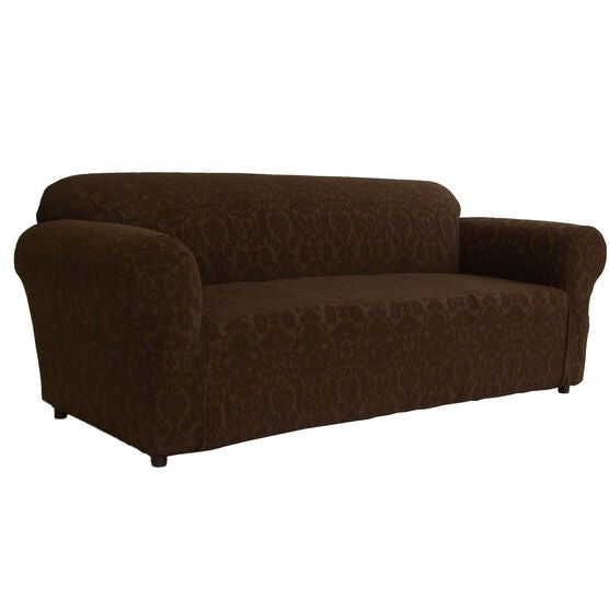 1-Pc. Floral Embossed Stretch Slipcover , CHOCOLATE, hi-res image number null