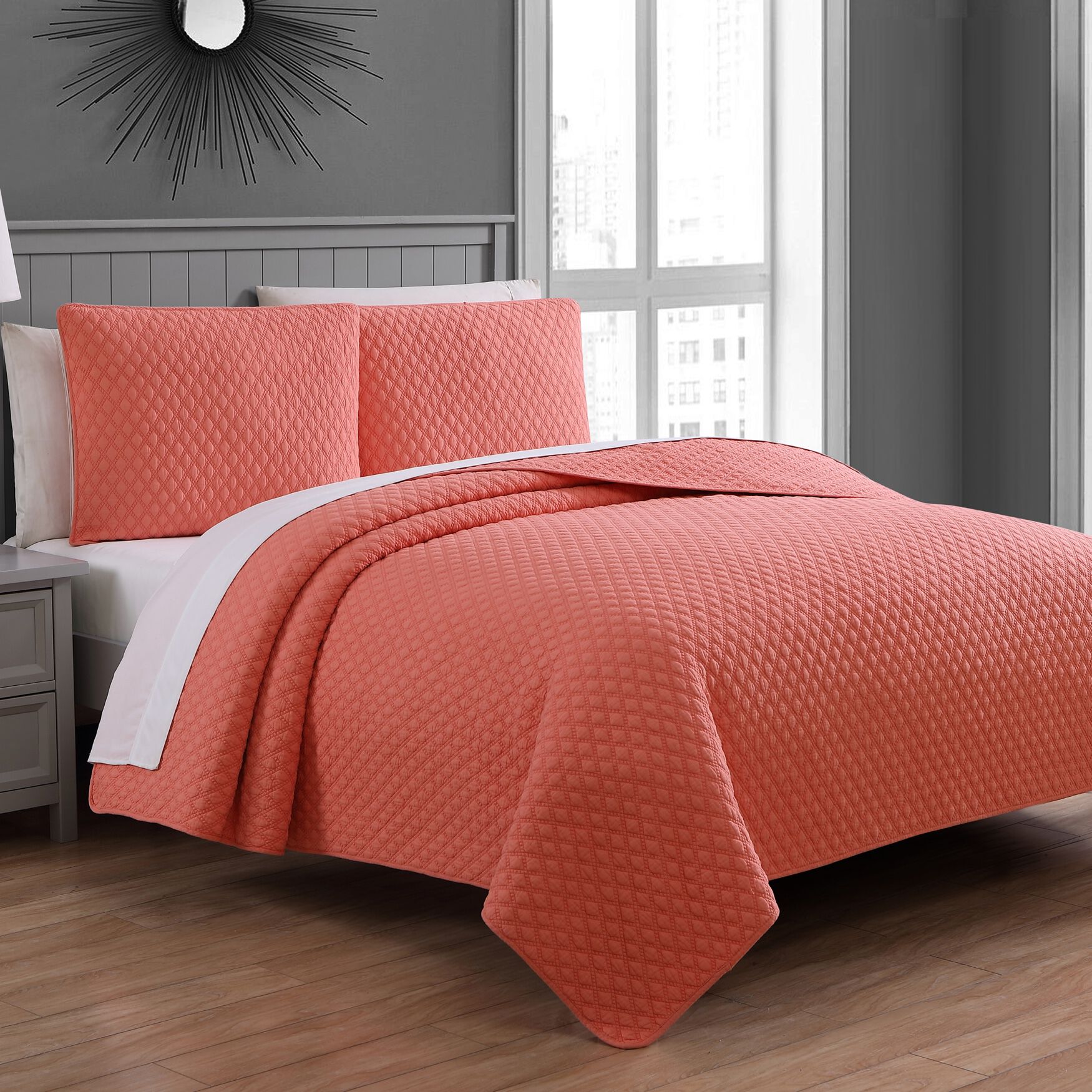 Estate Collection Fenwick Quilt Set, CORAL, hi-res image number 0