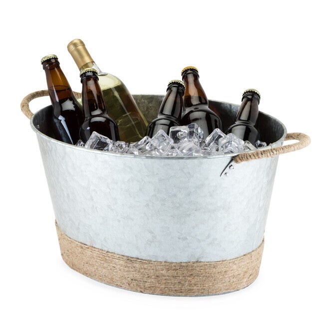 Jute Rope Wrapped Galvanized Tub, , alternate image number 4