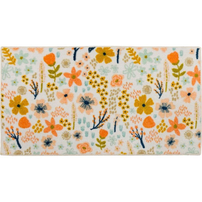 Whimsy Floral Cream Kitchen Rug, CREAM, hi-res image number 0