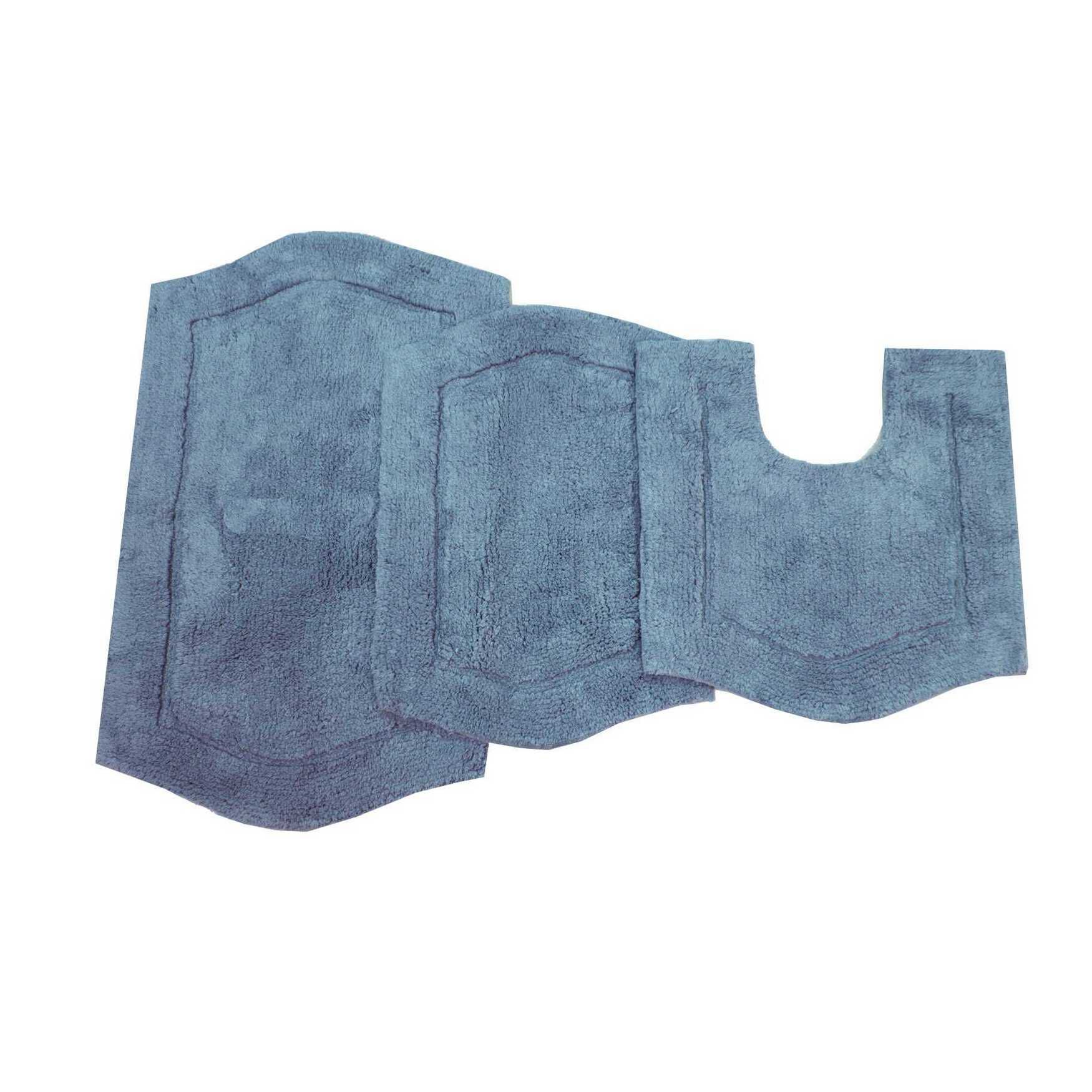 Waterford 3-Pc. Set Bath Rug Collection, BLUE, hi-res image number 0
