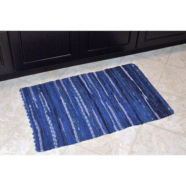 Multi Nautical Blue Rag Rug 50X80Cm, , alternate image number null