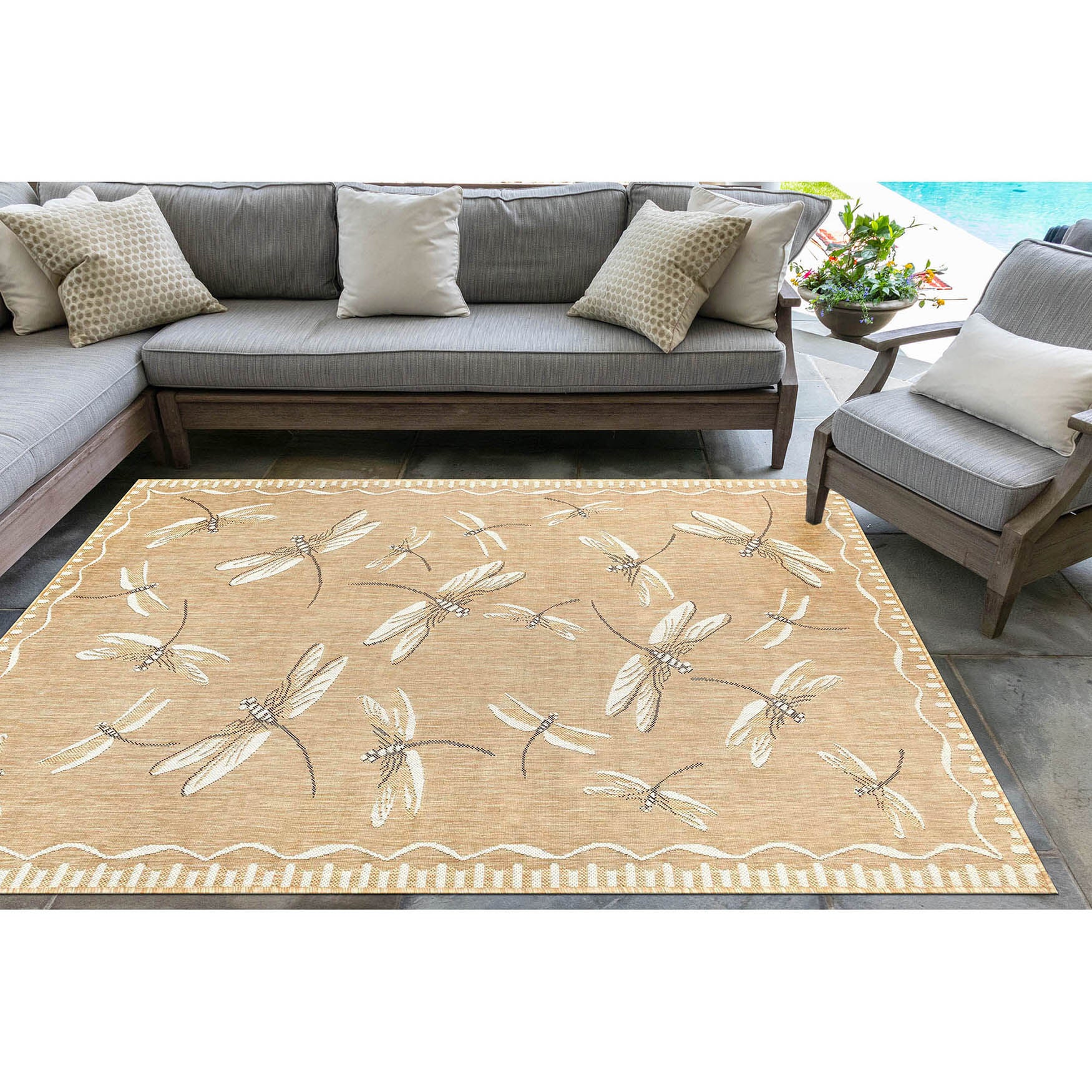 Liora Manne Carmel Dragonfly Indoor/Outdoor Rug, , alternate image number 5