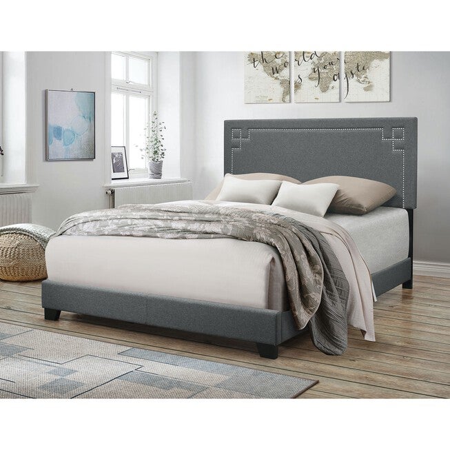Queen Bed Bedroom, GRAY FABRIC, hi-res image number 0