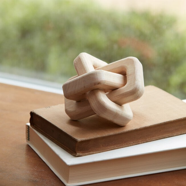 Oak Wood Square Link Decor (Set of 3), BEIGE, alternate image number 2