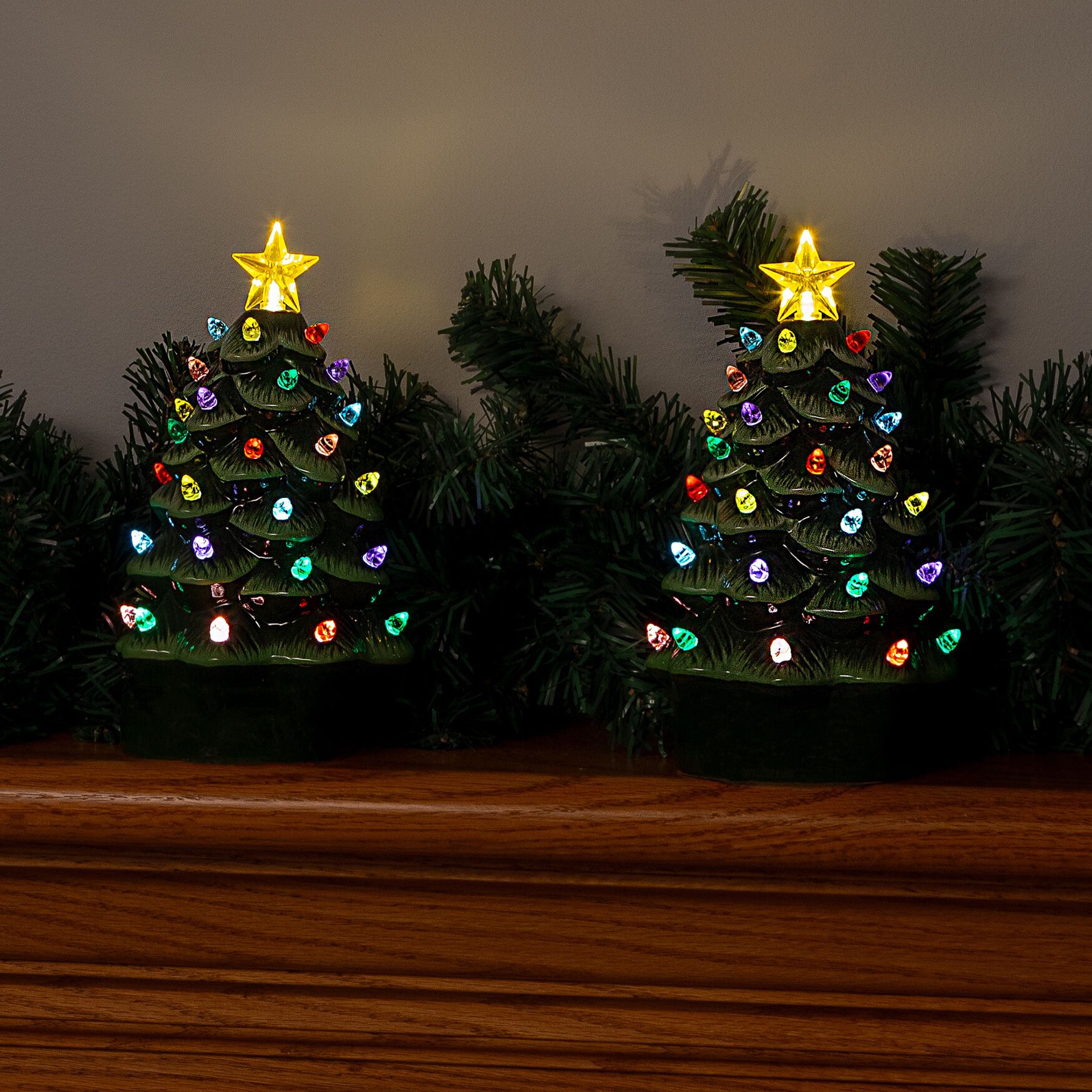 Ceramic Half Trees, Set of 2, , alternate image number 3