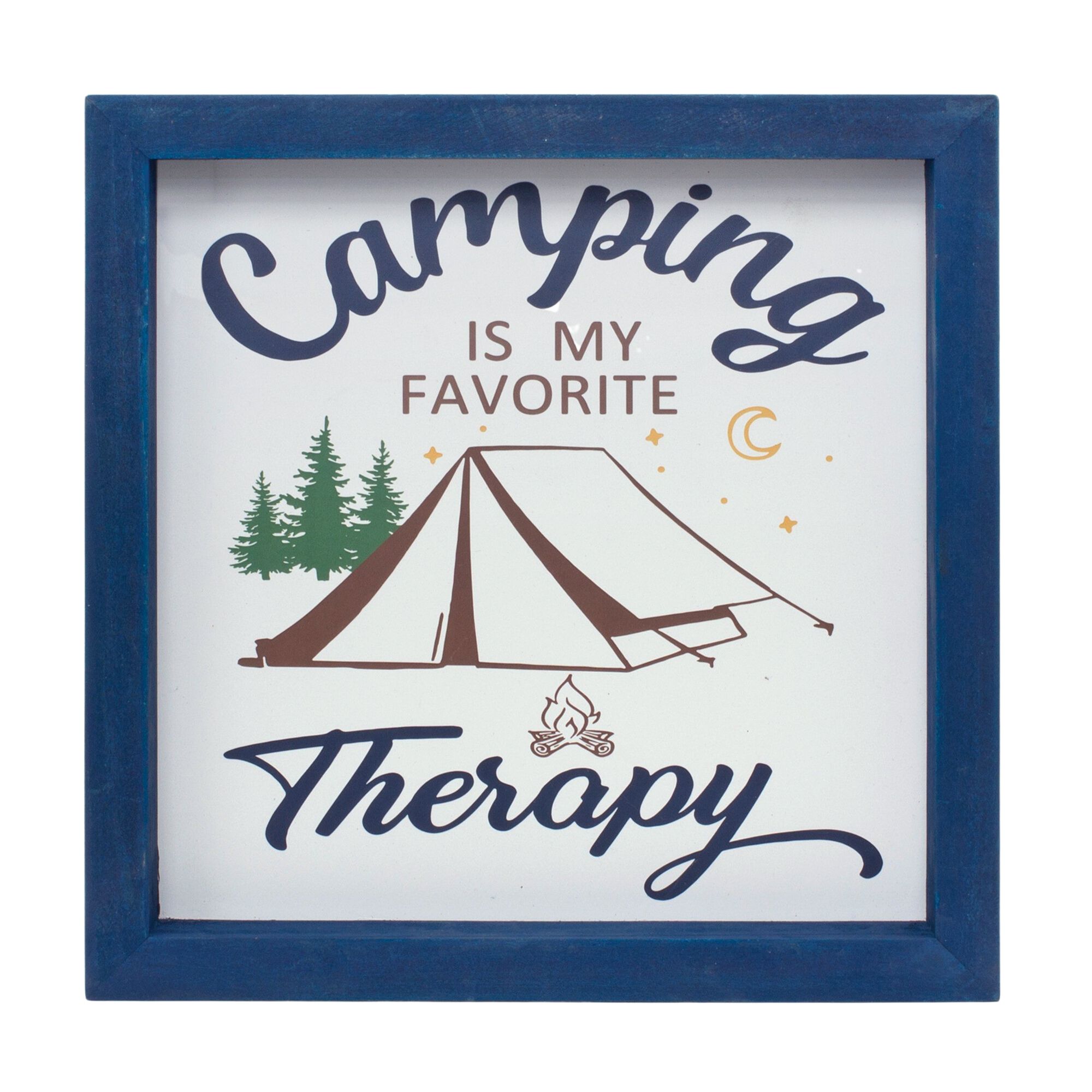 Camping Sign (Set of 4) 10 inchesSQ MDF, BLUE WHITE GREEN, alternate image number 3