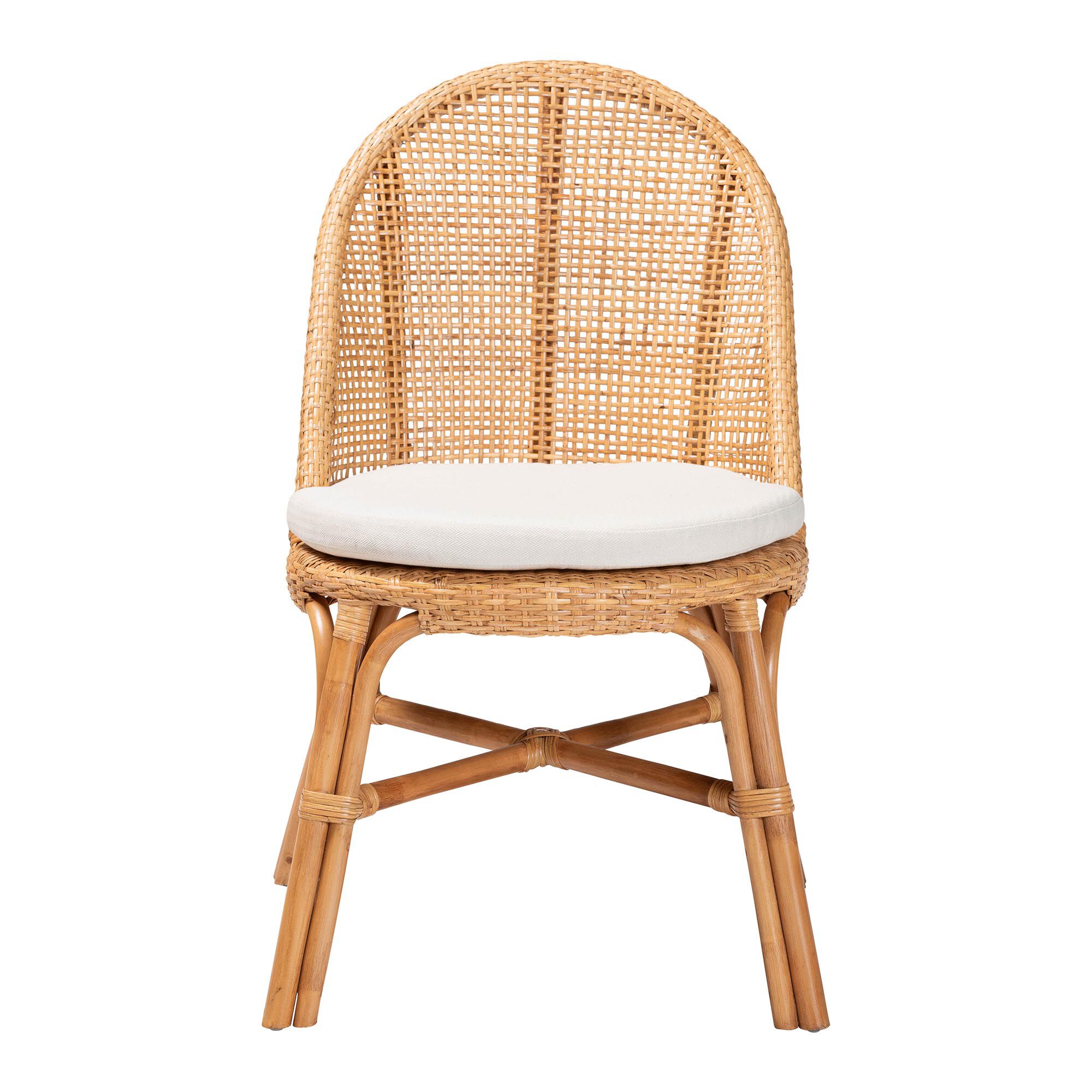 Daniela Bohemian Light Honey Rattan Dining Chair, HONEY, alternate image number 2