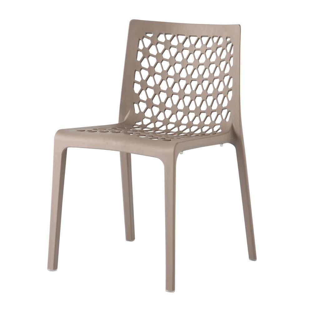 Set of 4 Milan Stackable Outdoor Dining Chairs, TAUPE, hi-res image number 0