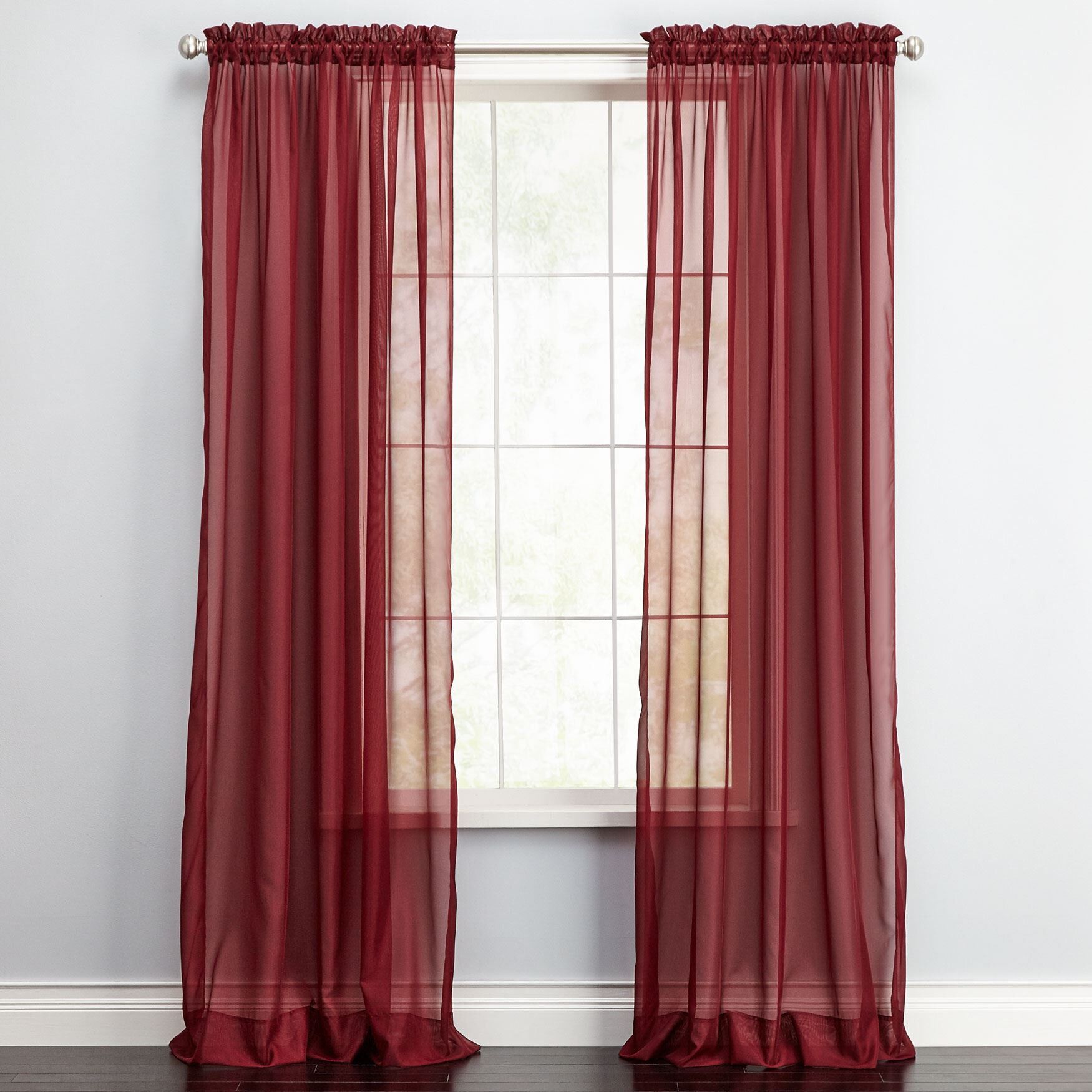BH Studio Sheer Voile Rod-Pocket Panels -Set of 2