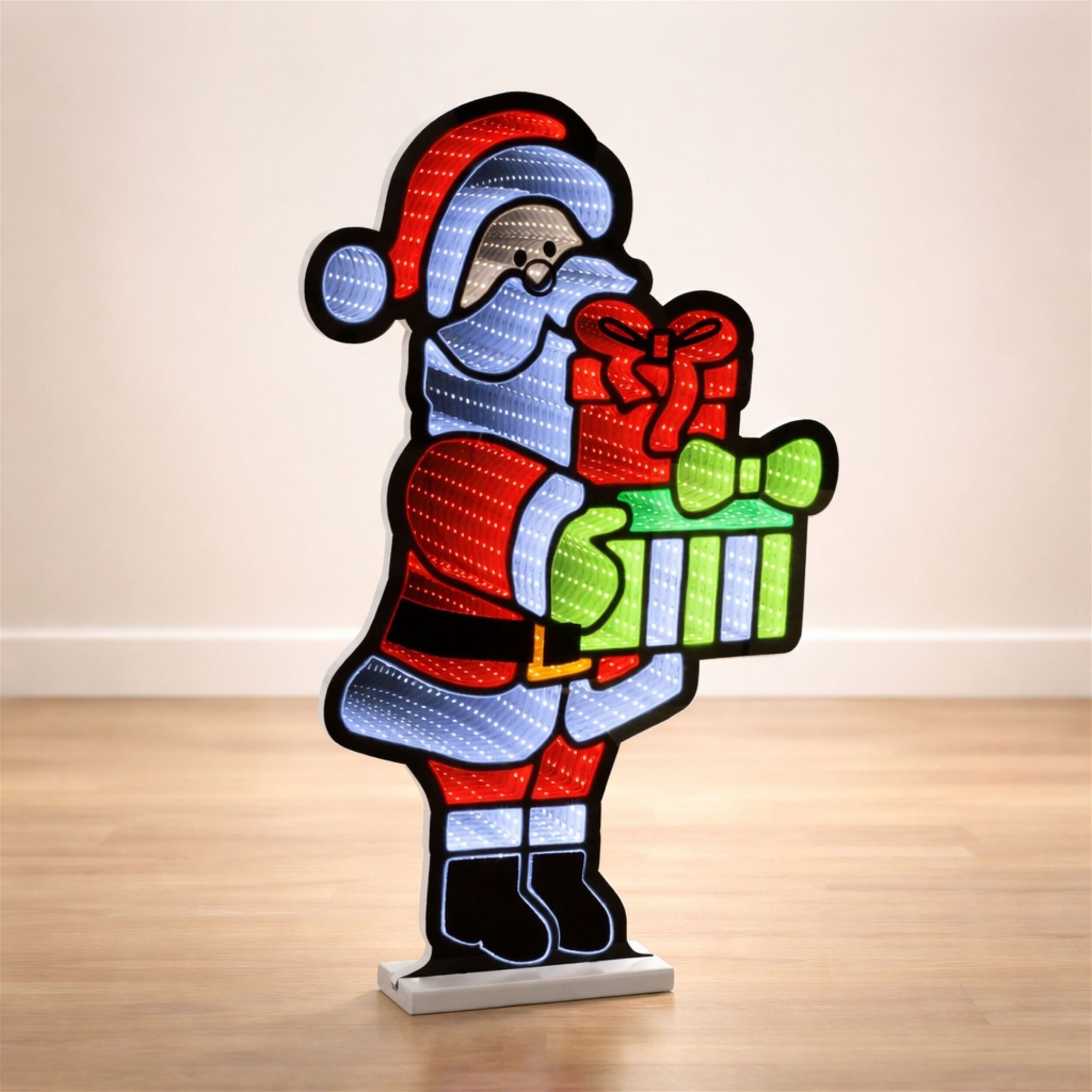 Santa with Presents Ekkolight 25 inchesH, RED WHITE GREEN, alternate image number 3