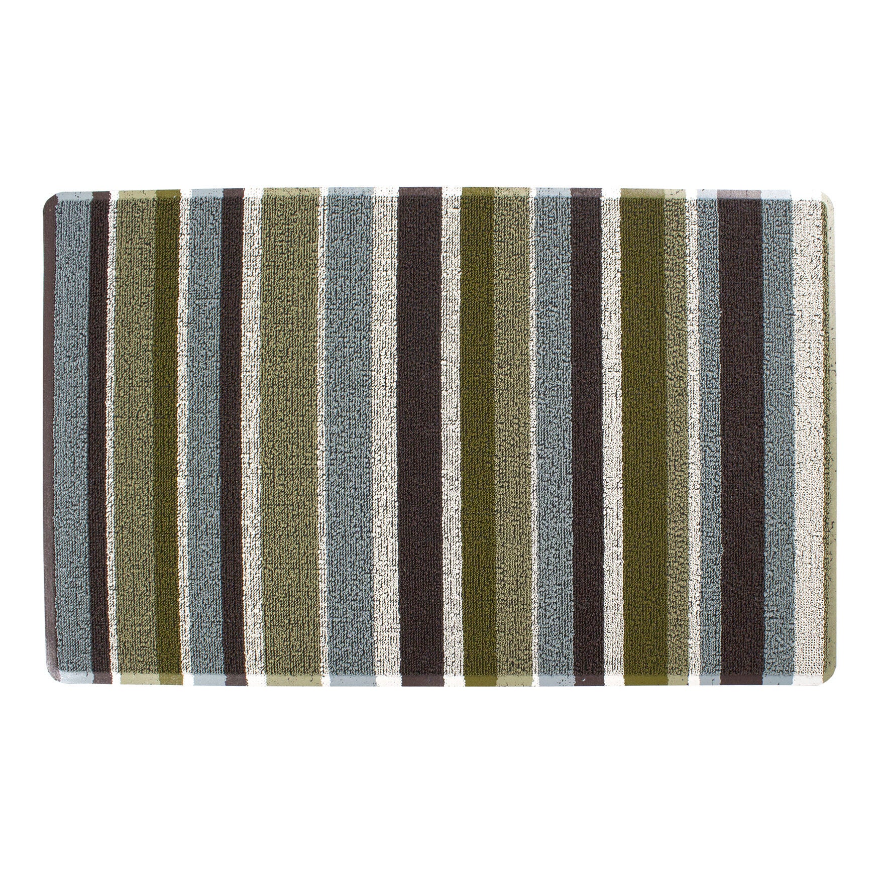 Striped Tufted Indoor Outdoor Floor Mat Floor Mat, GREEN, hi-res image number 0