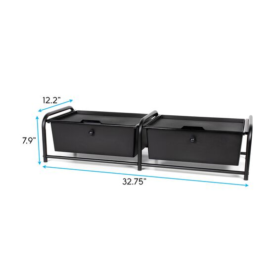 Metal Frame Underbed Storage With Lids, Black, 2-Drawer, , alternate image number null