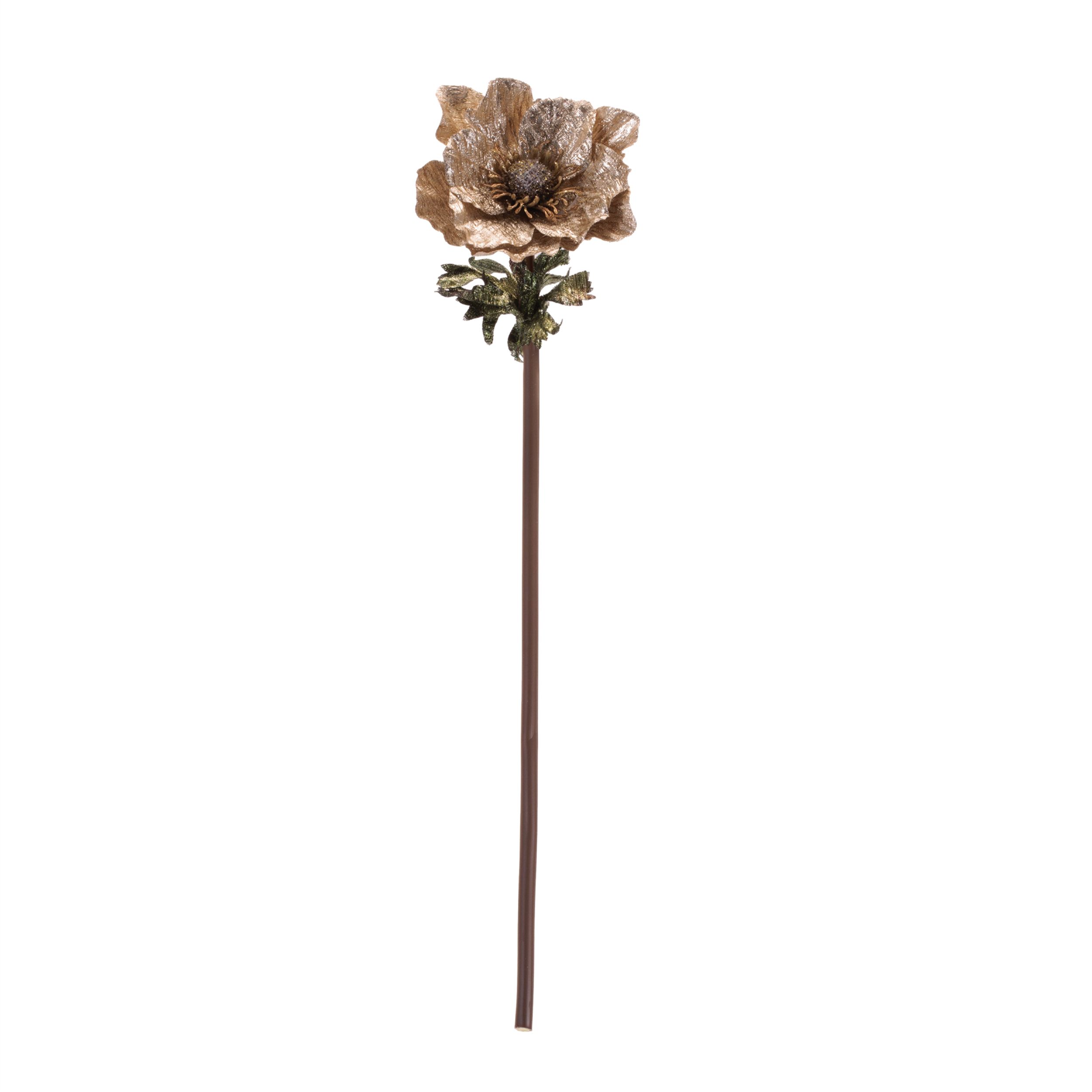 Metallic Anemone Flower Stem (Set of 4), GOLD, alternate image number 1