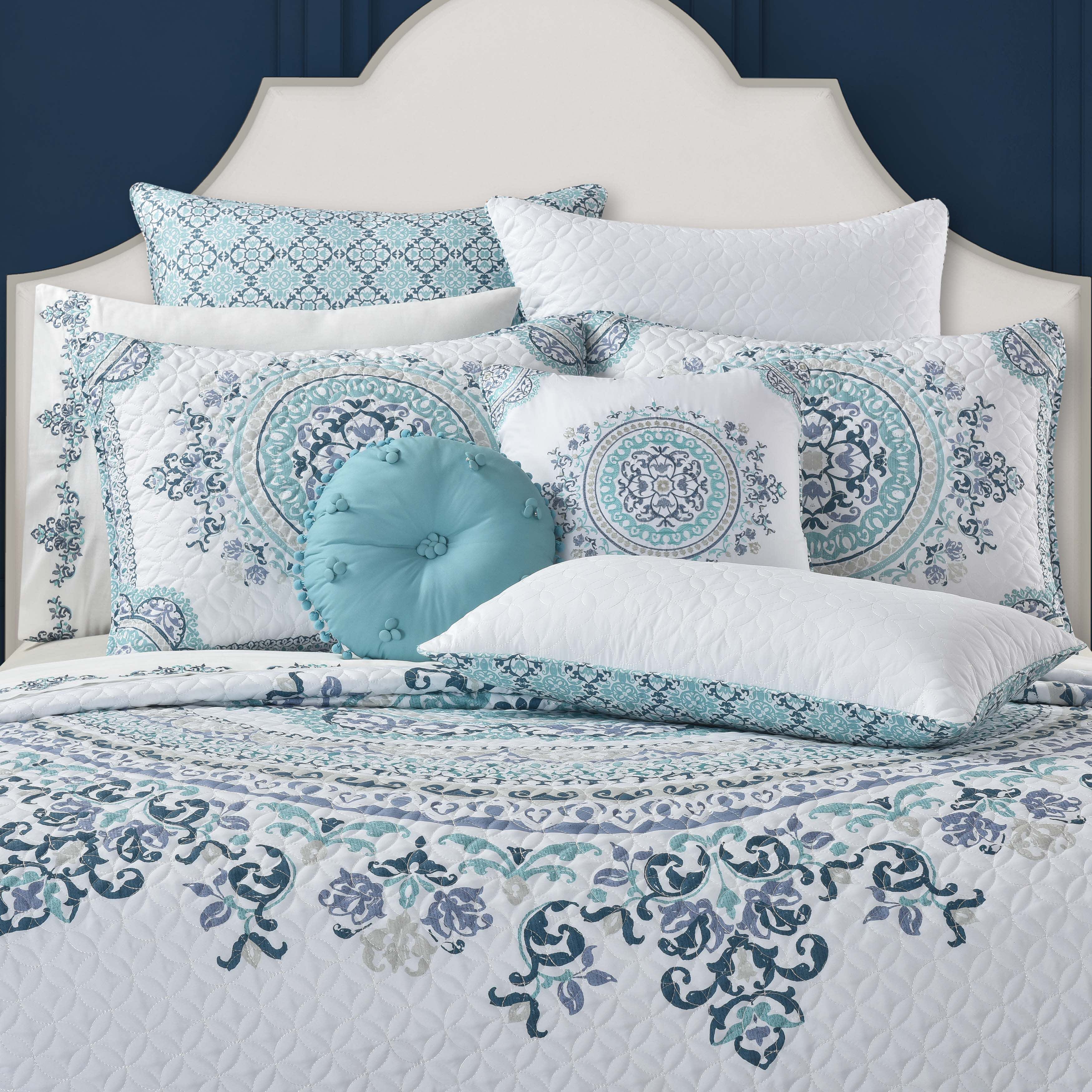 Afton 3 Piece Quilt Set, BLUE, alternate image number 4