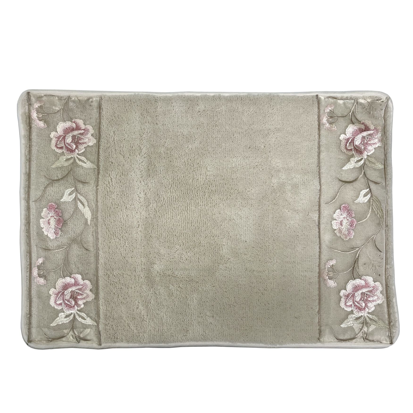 Dublin Rose Bath Rug, BEIGE, hi-res image number 0