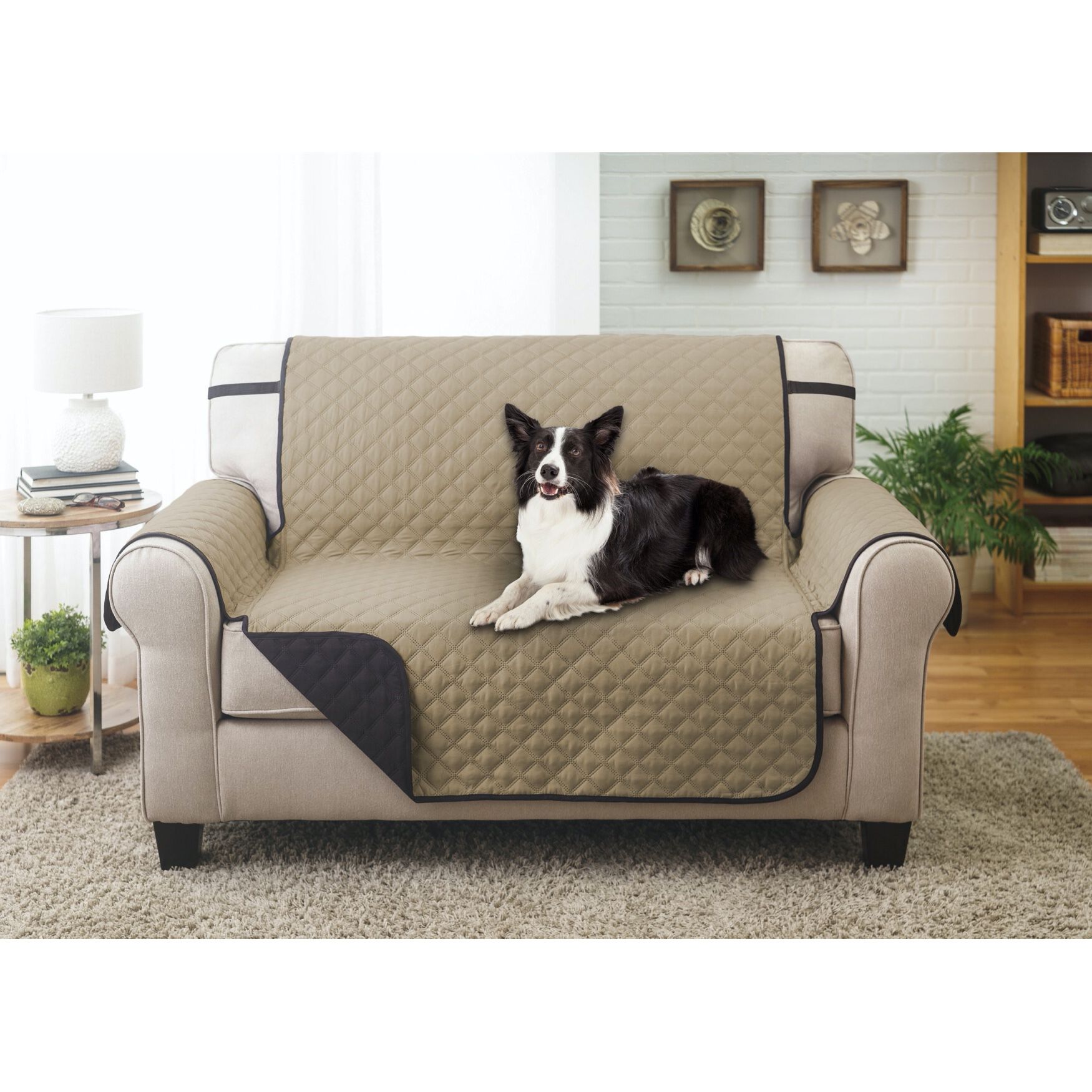 Solid Reversible Quilted Love Seat Furniture Protector, , alternate image number 2