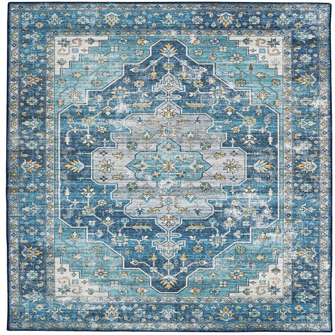 Washable Sariah Teal/Ivory Rug, TEAL, hi-res image number null