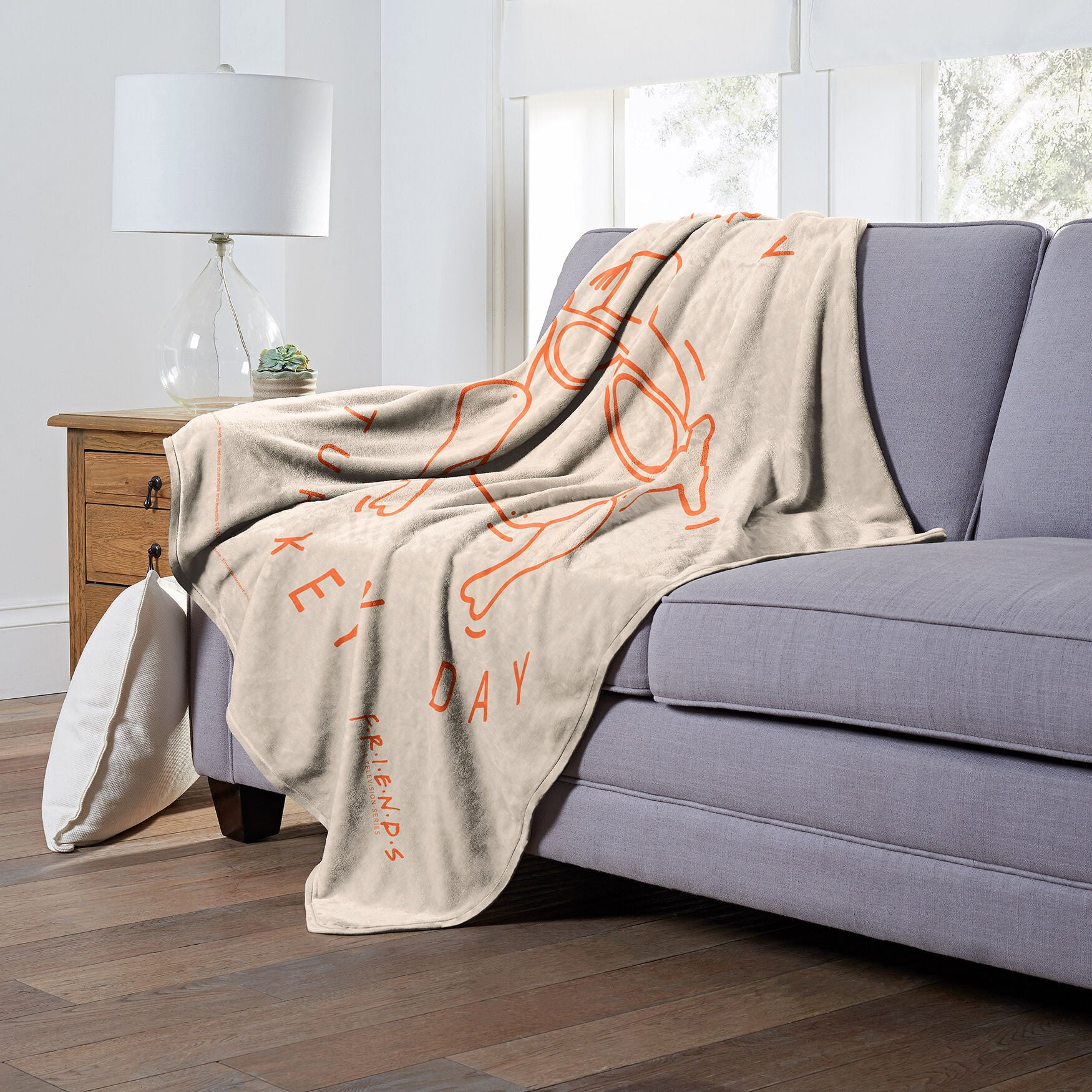 Wb Friends Happy Turkey Day Silk Touch Throw Blanket, , alternate image number 3