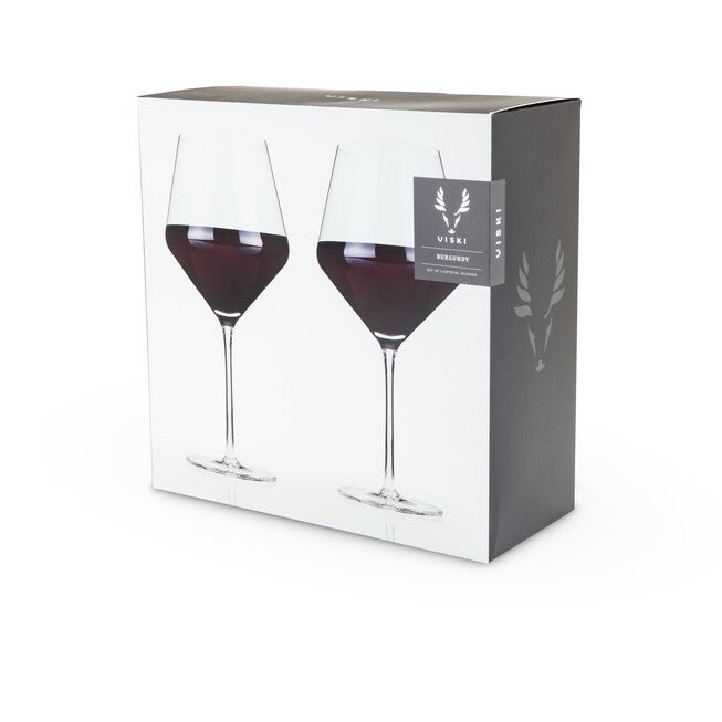 Angled Crystal Burgundy Glasses, , alternate image number null