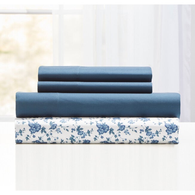 2 Pack Floral Value Sheet Set, BLUESTONE, hi-res image number null