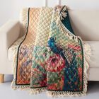 Eden Peacock Quilted Throw Blanket, ECRU, hi-res image number null