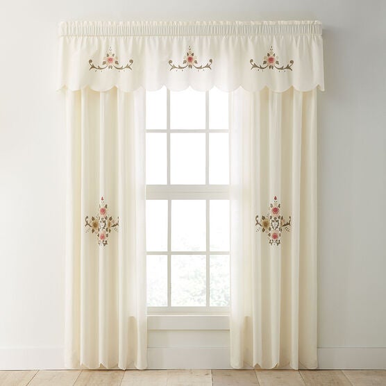 Ava Embroidered Panel Set with Tiebacks, UNKNOWN, hi-res image number null